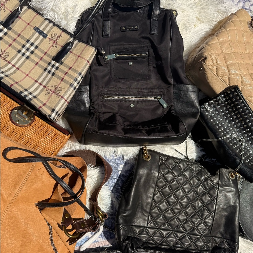 Black Quilted Leather Handbag